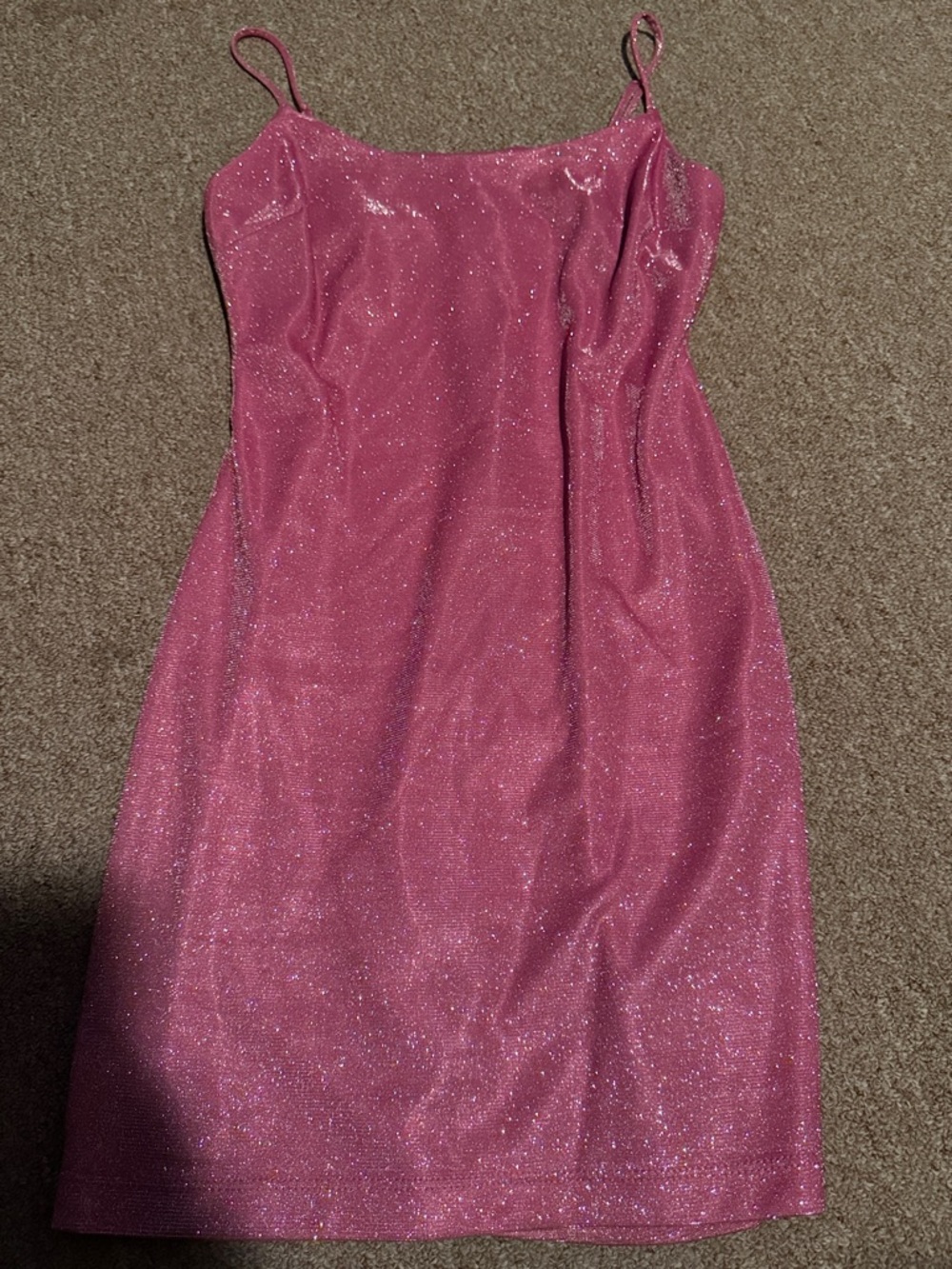 Darling Pink Glitter Slip Dress juniors 9/10